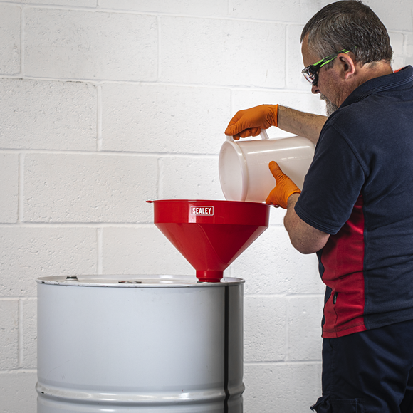 Sealey Fixed Spout Funnel with Filter 300mm Extra Large SE F8