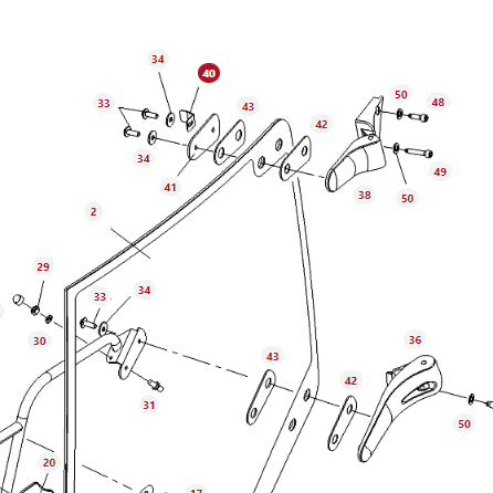 Technical diagram of the AGCO Angle - 931812031190 mechanical assembly with numbered components, showing screws, brackets, and structural parts, featuring S4 integration.