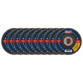 40Grit Flap Discs Aluminium Oxide Ø115mm Ø22mm Bore - Pack of 10 - FD11540E10 - Farming Parts