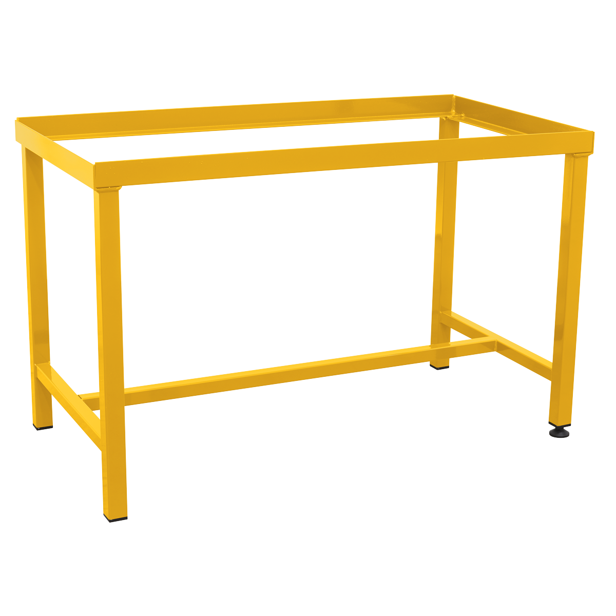 The Sealey Floor Stand for FSC05 (model FSC05ST) is a bright yellow, sturdy metal stand with four legs and no tabletop, measuring 900 x 460 x 445mm, shown isolated on a white background.