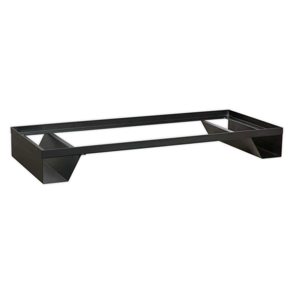 The Sealey Stand for FSC09 & FSC10 - FSC11S is a black metal stand with a minimalist design, featuring four sturdy legs.