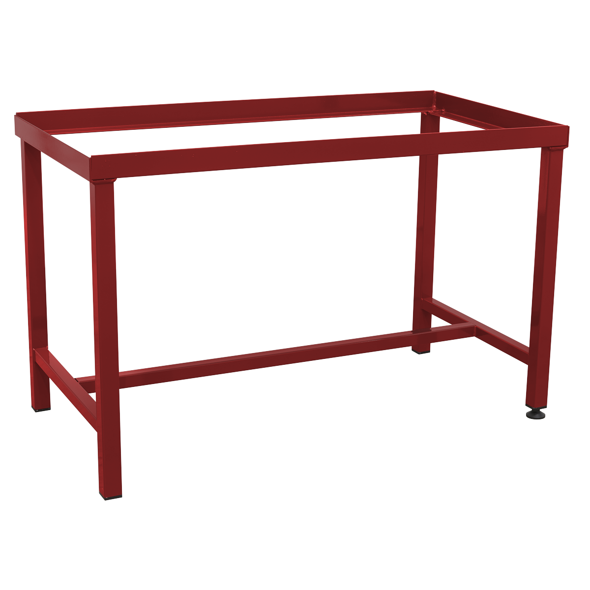 The Sealey Floor Stand for FSC17 (model FSC17ST) features a sturdy metal construction with a red powder-coated frame, designed with four legs and a rectangular shape. It is showcased against a white background.