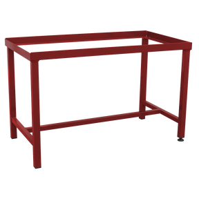 The Sealey Floor Stand for FSC17 (model FSC17ST) features a sturdy metal construction with a red powder-coated frame, designed with four legs and a rectangular shape. It is showcased against a white background.