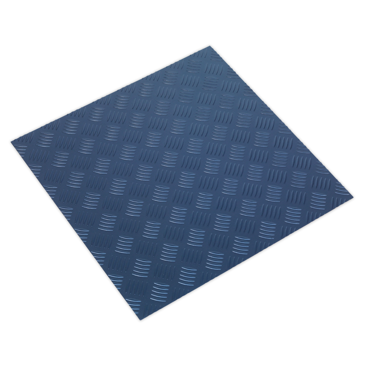 Vinyl Floor Tile with Peel & Stick Backing - Blue Treadplate Pack of 16 - FT1B - Farming Parts