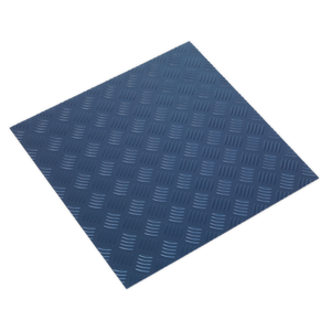 Vinyl Floor Tile with Peel & Stick Backing - Blue Treadplate Pack of 16 - FT1B - Farming Parts