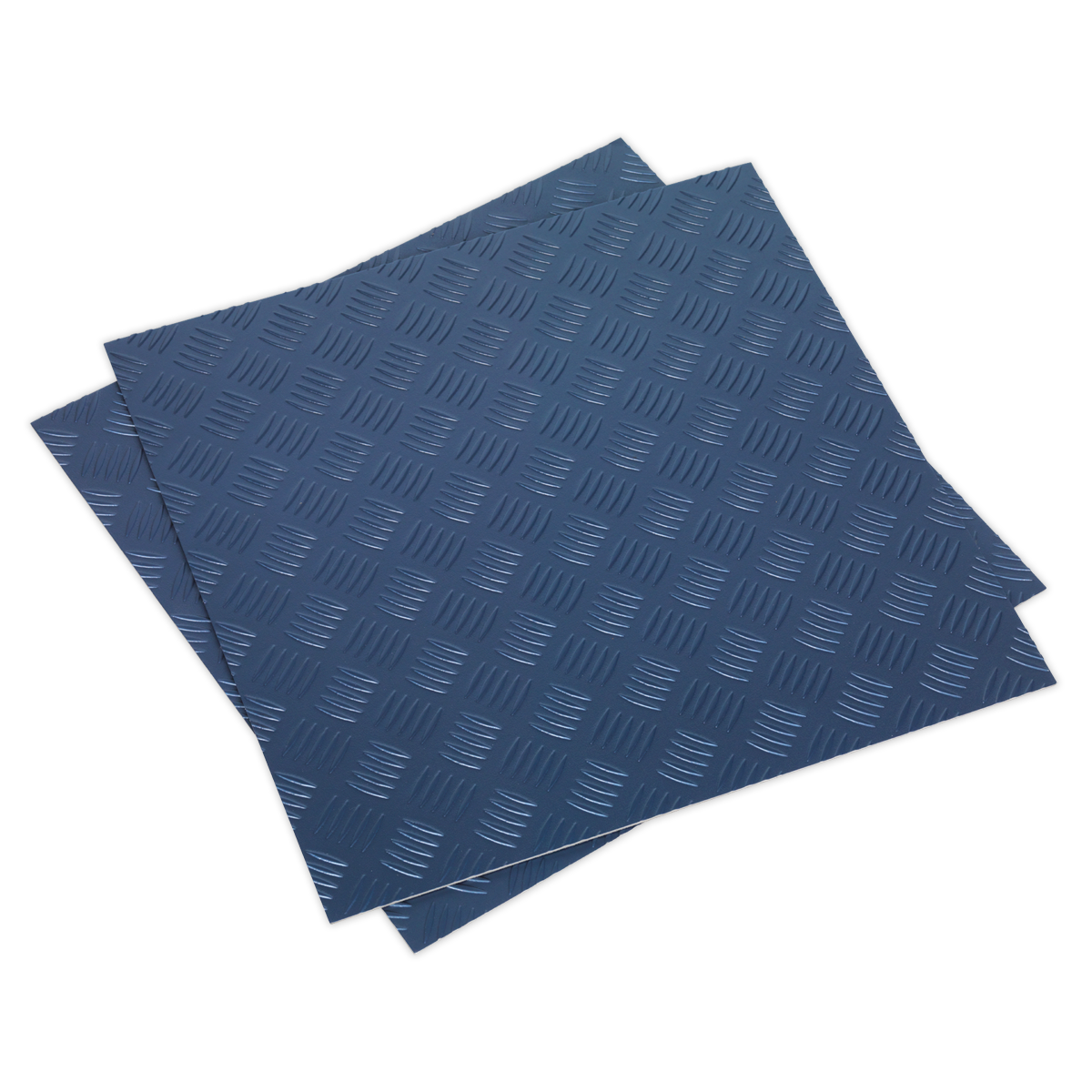 Vinyl Floor Tile with Peel & Stick Backing - Blue Treadplate Pack of 16 - FT1B - Farming Parts