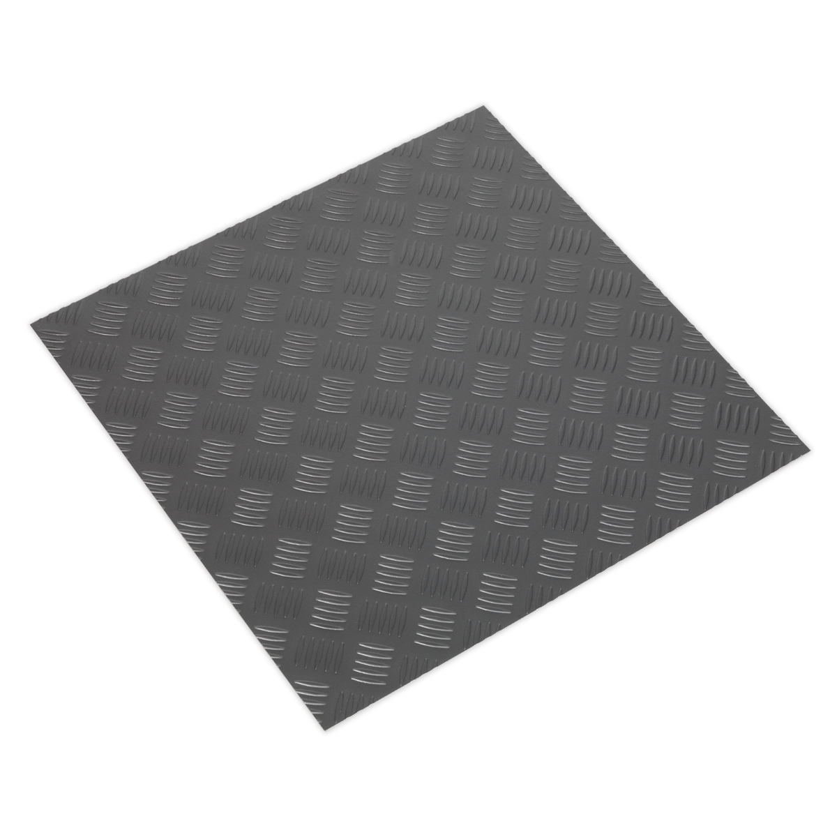 Vinyl Floor Tile with Peel & Stick Backing - Silver Treadplate Pack of 16 - FT1S - Farming Parts