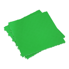 Polypropylene Floor Tile - Green Treadplate 400 x 400mm - Pack of 9 - FT3GR - Farming Parts