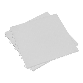 Polypropylene Floor Tile 400 x 400mm - White Treadplate - Pack of 9 - FT3W - Farming Parts