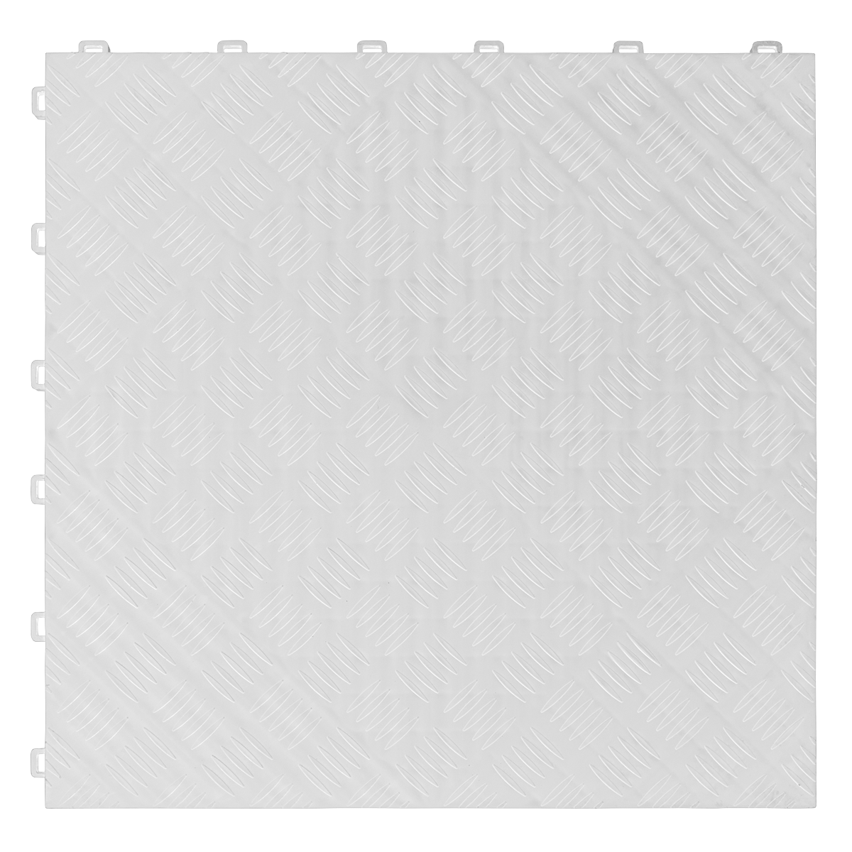 Polypropylene Floor Tile 400 x 400mm - White Treadplate - Pack of 9 - FT3W - Farming Parts