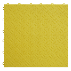 Polypropylene Floor Tile - Yellow Treadplate 400 x 400mm - Pack of 9 - FT3Y - Farming Parts