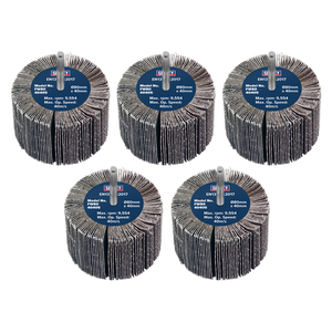 Sealey | 80 x 40mm Abrasive Flap Wheel on 6mm Shaft 40Grit - Pack of 5 - FW8040405