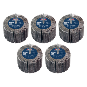 Sealey | 80 x 40mm Abrasive Flap Wheel on 6mm Shaft Assorted Grit - Pack of 5 - FW8040ASS