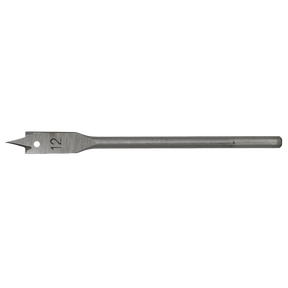 The Sealey Flat Wood Bit Ø12mm x 152mm - FWB12 is a high-performance wood drill bit with a sharp, pointed tip and a hex shank for secure grip.