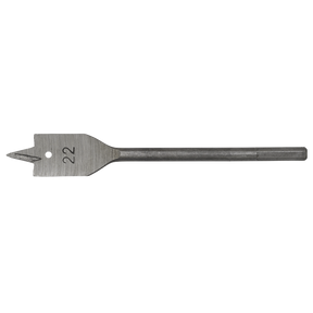 The Sealey Flat Wood Bit Ø22mm x 152mm - FWB22 is a high-performance drill bit featuring a sharp point, hex shank, and clear width marking of 22mm.