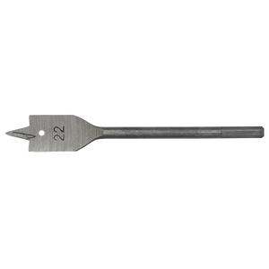 The Sealey Flat Wood Bit Ø22mm x 152mm - FWB22 is a high-performance drill bit featuring a sharp point, hex shank, and clear width marking of 22mm.