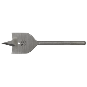 The Sealey Flat Wood Bit Ø38mm x 152mm - FWB38 is a high-performance drill bit designed for wood materials. It features a flat, wide shape with a pointed tip for efficient cutting and a hex shank for added stability.