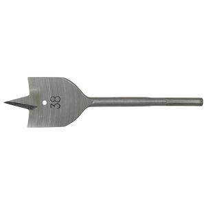 The Sealey Flat Wood Bit Ø38mm x 152mm - FWB38 is a high-performance drill bit designed for wood materials. It features a flat, wide shape with a pointed tip for efficient cutting and a hex shank for added stability.