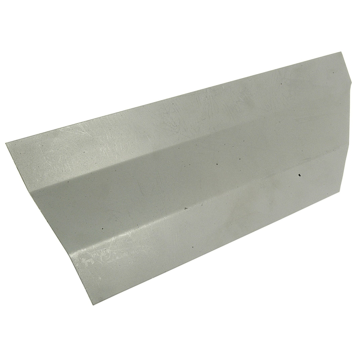 A flat, light gray, rectangular piece of metal with a central raised ridge running horizontally. The surface appears smooth with some minor scuff marks. This could be the Fender Extension Plate RH for a Massey Ferguson tractor, Sparex Part No.S.42946 from Sparex.