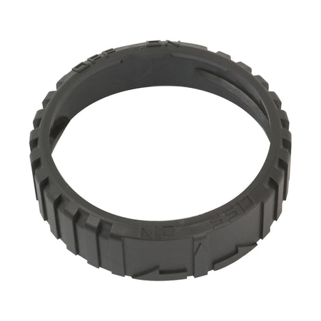 A Sparex Fuel Filter Locking Ring (Part No. S.58782) for Case IH / International Harvester, featuring a black, circular plastic design with a ridged exterior and engraved text.