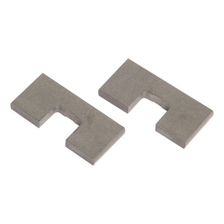 Two Sparex Sparex Part No.S.44020 gray metal brackets lie side by side on a white surface.