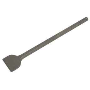 A Wide Chisel 80 x 390mm by Sealey, designed to be used with Hilti TP805/TE905/TE1000 models, features a flat, wide blade and a long handle for power tool applications.