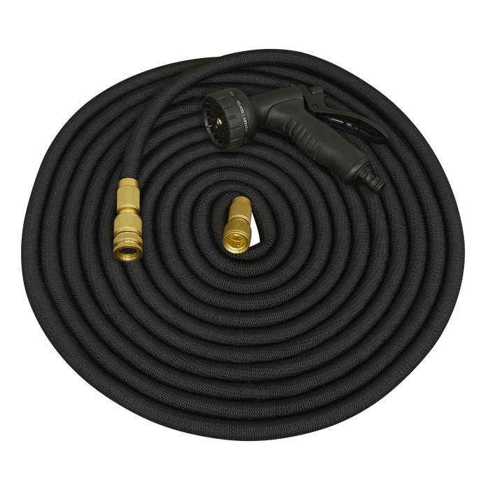 Sealey Ø17mm Expandable Garden Hose Black 15m Premium GH15E