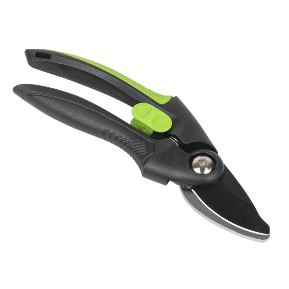 Bypass Secateurs with Soft Grip Handle, Safety Lock & Carbon Steel Blade, 208mm - SE-GTSG001