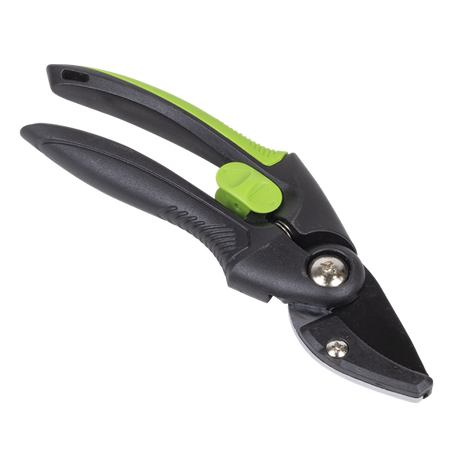 Anvil Secateurs with Soft Grip Handle, Safety Lock & Carbon Steel Blade, 208mm - SE-GTSG002
