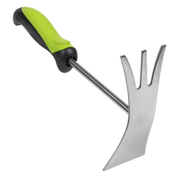 2-In-1 Garden Hand Tool with Soft Grip Handle & Stainless Steel Tines/Blade - SE-GTSG022