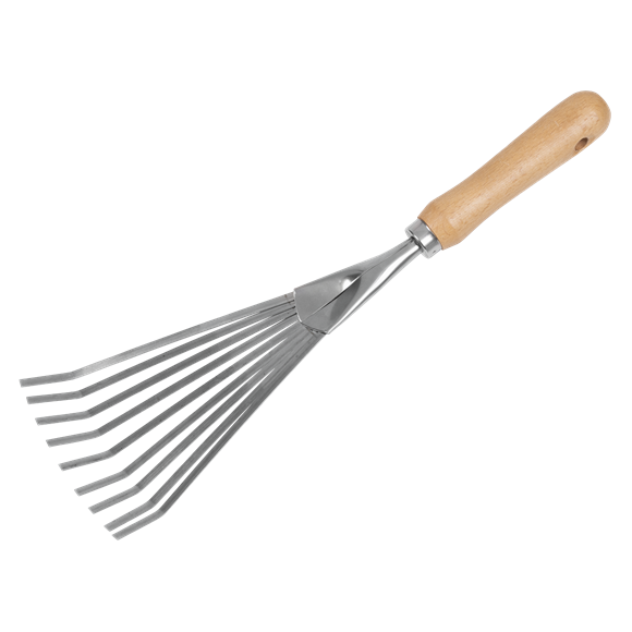 Premier Leaf Hand Rake with Ash Handle & Stainless Steel Tines - SE-GTWH001