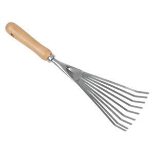 Premier Leaf Hand Rake with Ash Handle & Stainless Steel Tines - SE-GTWH001