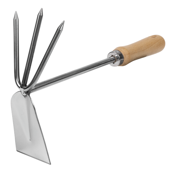 Premier 2-in-1 Hoe and Cultivator with Ash Handle & Stainless Steel Tines/Blade - SE-GTWH002