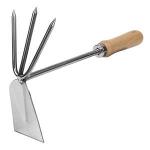 Premier 2-in-1 Hoe and Cultivator with Ash Handle & Stainless Steel Tines/Blade - SE-GTWH002