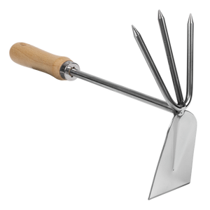 Premier 2-in-1 Hoe and Cultivator with Ash Handle & Stainless Steel Tines/Blade - SE-GTWH002