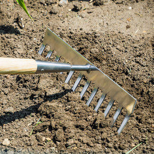 Premier Garden Rake with Long Ash Handle & Stainless Steel Tines - SE-GTWH011