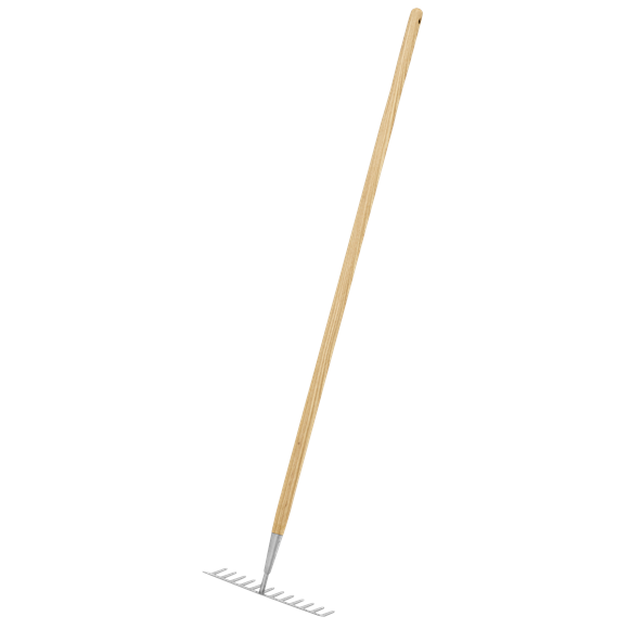Premier Garden Rake with Long Ash Handle & Stainless Steel Tines - SE-GTWH011