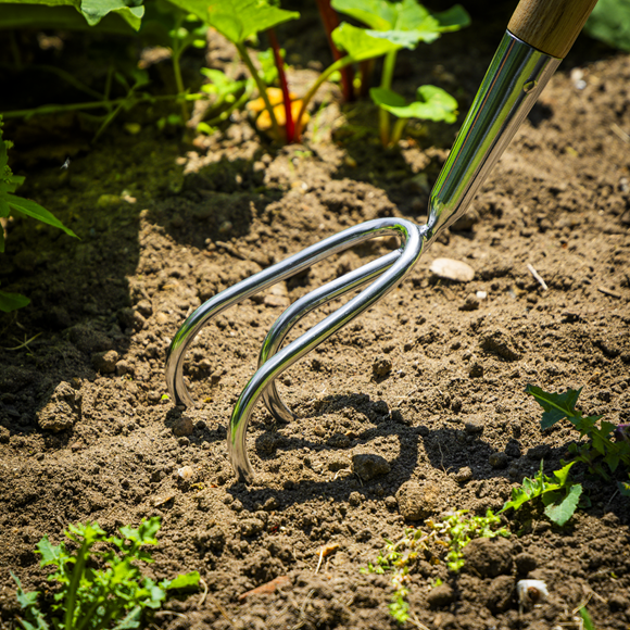 Premier Garden Cultivator with Ash Handle & Stainless Steel Tines - SE-GTWH012