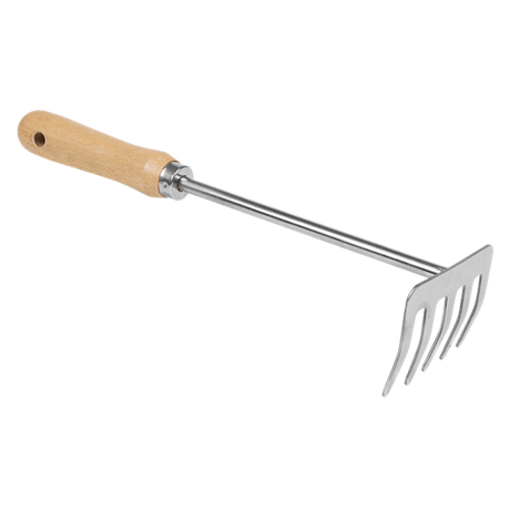 Premier Garden Hand Rake with Short Ash Handle & Stainless Steel Tines - SE-GTWH020