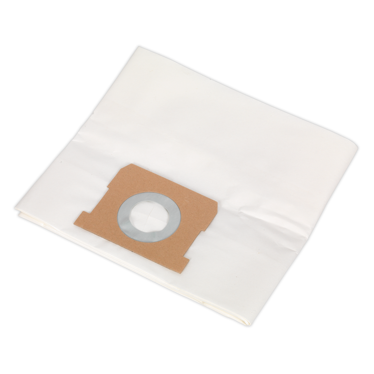 A Dust Bag for GV180WM - GV180WM.18 by Sealey, featuring a white design with a cardboard collar and a circular opening in the center, compatible with GV180WM.