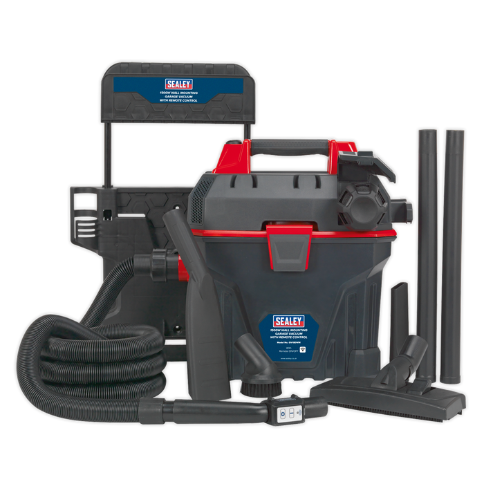 Sealey Garage Vacuum 1500W with Remote Control Wall Mounting GV180WM