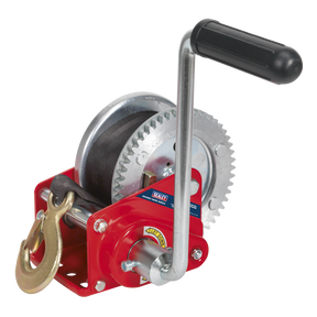 Geared Hand Winch with Brake & Webbing 540kg Capacity - GWW1200B - Farming Parts