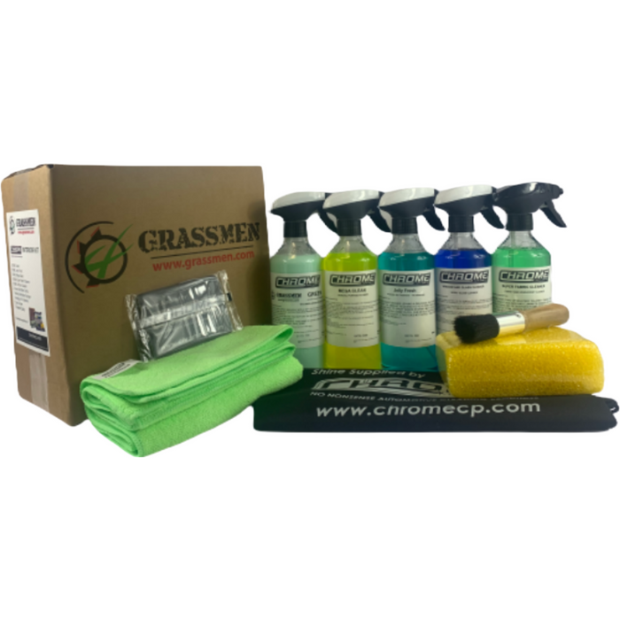 Chrome Interior Kit (Grassmen) | Complete Car Interior Cleaning & Freshening Set