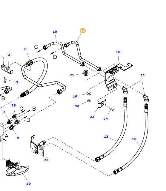 AGCO Boost Pipe OEM Turbo Airflow Line for Fendt Vario Tractors | AG-H737950400040
