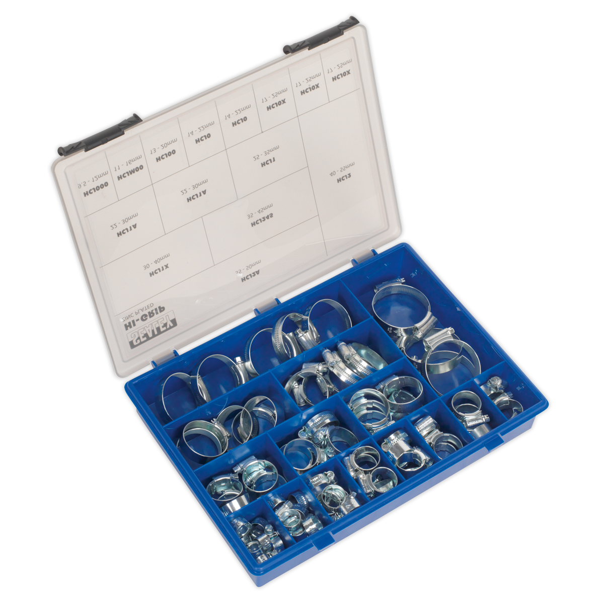 HI-GRIP® Hose Clip Assortment 81pc Sizes Ø9.5-55mm - HCJ85AC - Farming Parts