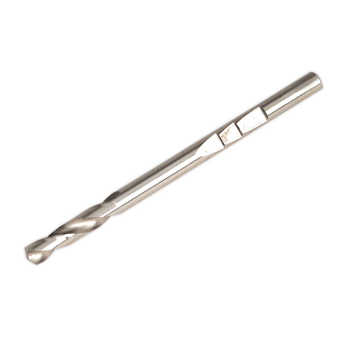 A close-up image of the Sealey Pilot Drill 105mm - HKPD105, showcasing its cylindrical shank and spiral-fluted cutting edge.