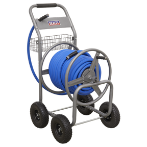 Heavy-Duty Hose Reel Cart with 50m Heavy-Duty Ø19mm Hot & Cold Rubber Water Hose - HRKIT50 - Farming Parts