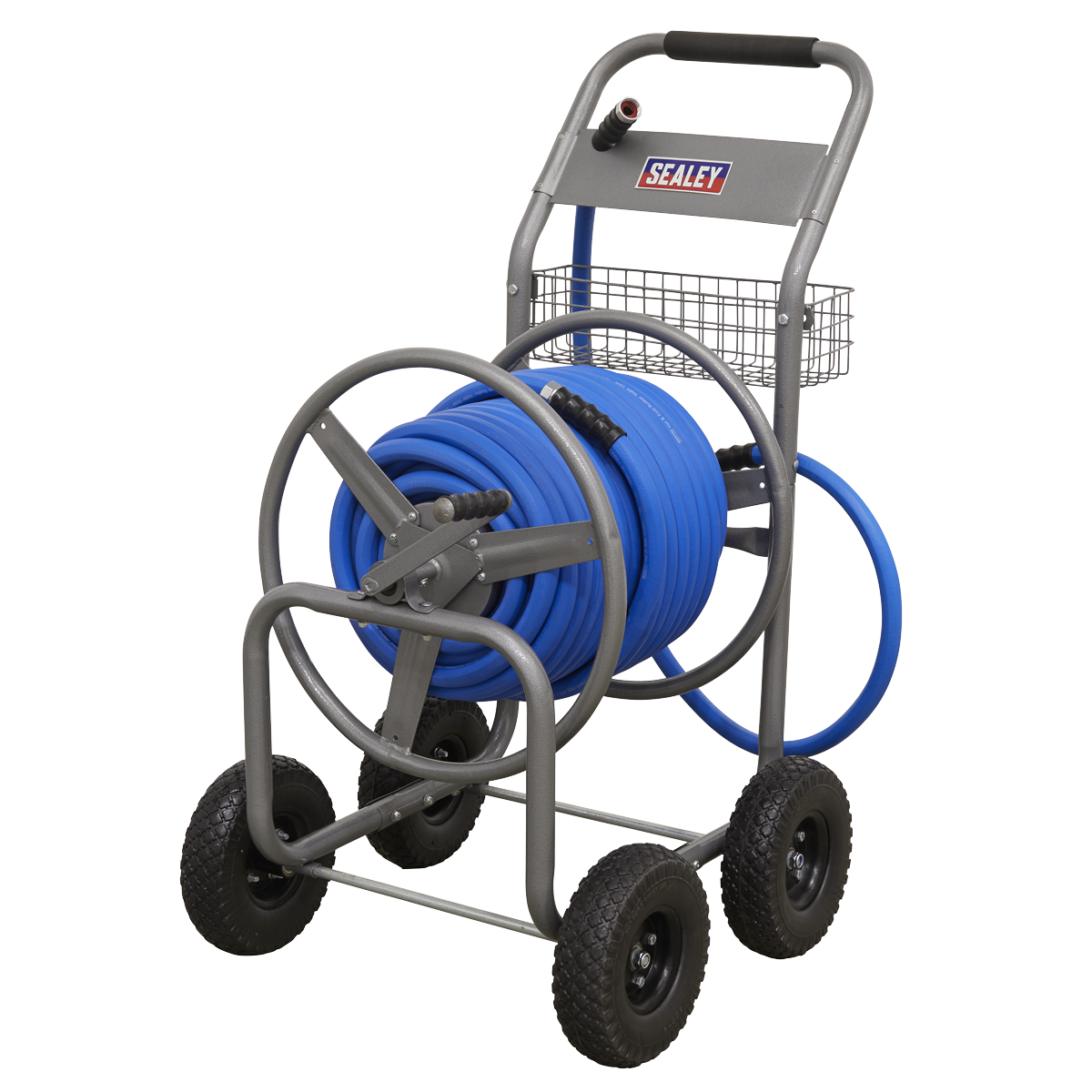 Heavy-Duty Hose Reel Cart with 50m Heavy-Duty Ø19mm Hot & Cold Rubber Water Hose - HRKIT50 - Farming Parts