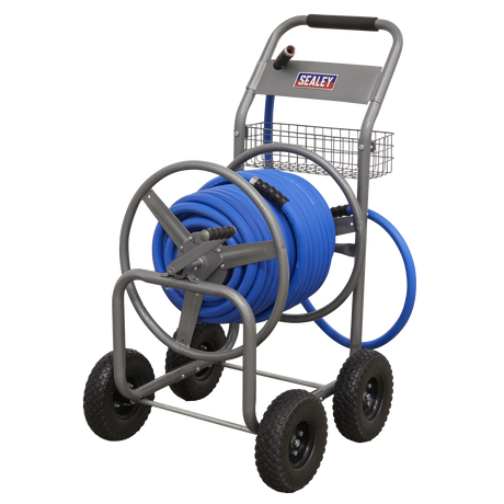 Heavy-Duty Hose Reel Cart with 50m Heavy-Duty Ø19mm Hot & Cold Rubber Water Hose - HRKIT50 - Farming Parts