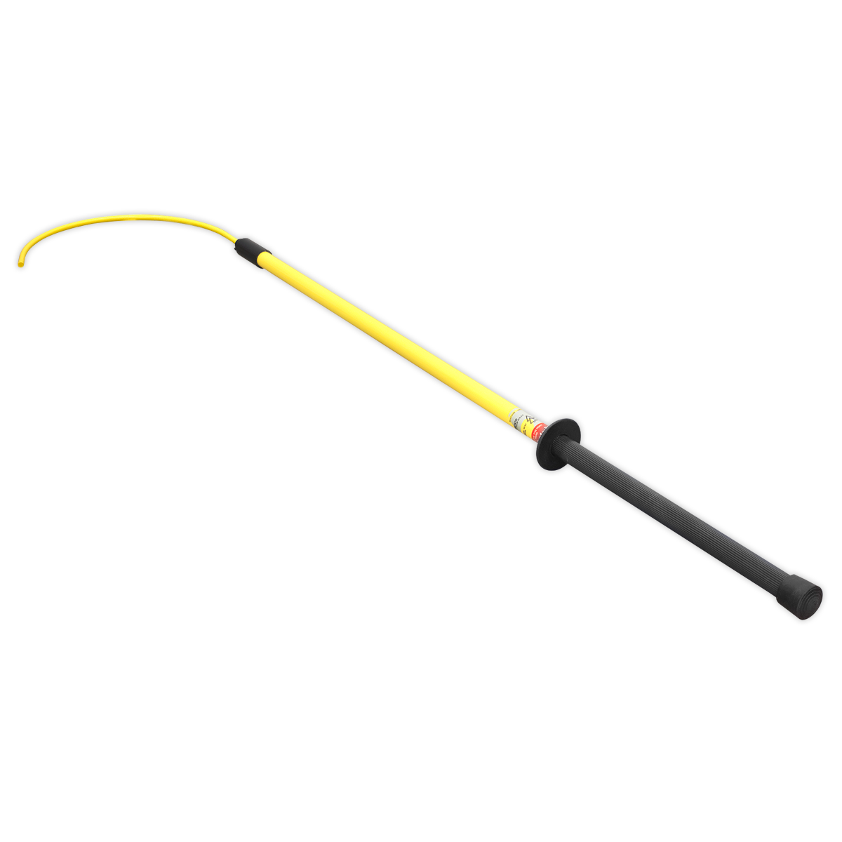 Image of the High Voltage Rescue Pole - HRP45 by Sealey, featuring a yellow and black hook-like tool with a curved end and a long handle, ideal for high voltage rescue pole applications.